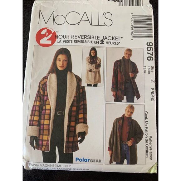McCall's Misses Coat Reversible Sewing Pattern Sz Lg - XL 9576 - Uncut - Picture 9 of 11